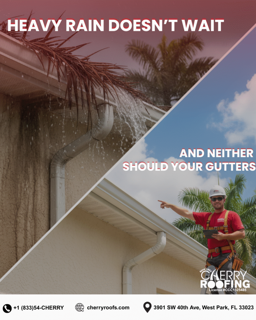 gutter damage after heavy rain