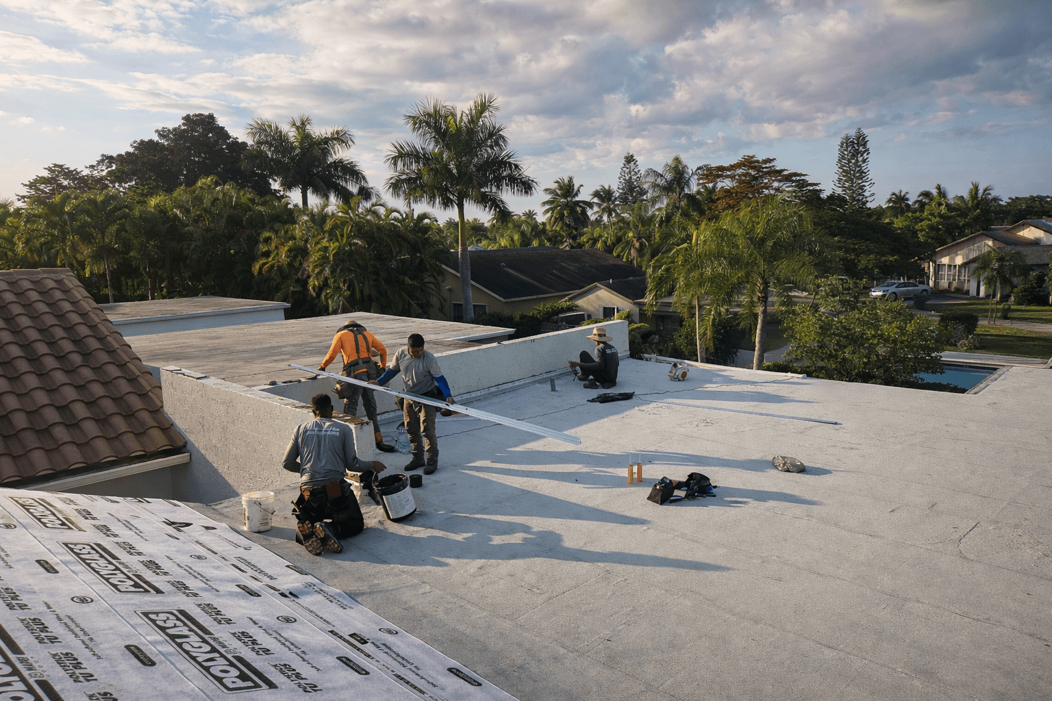 South Florida residential roof exposed to intense sun and humidity