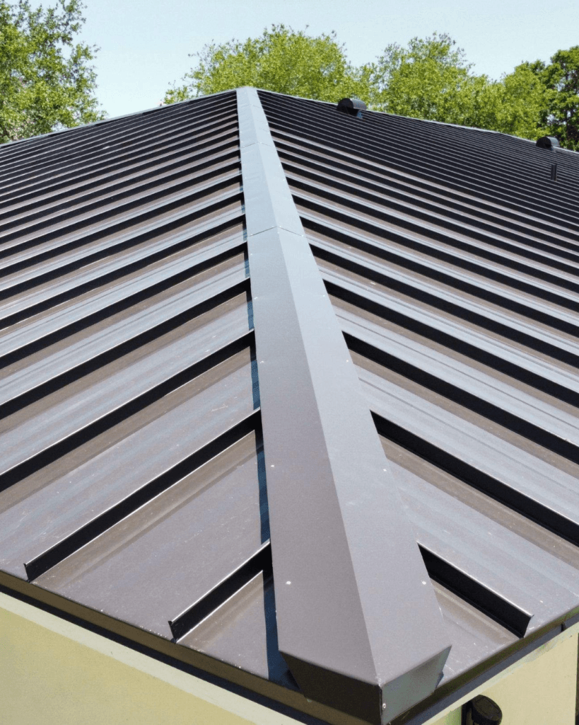 drone view of roof installation Florida